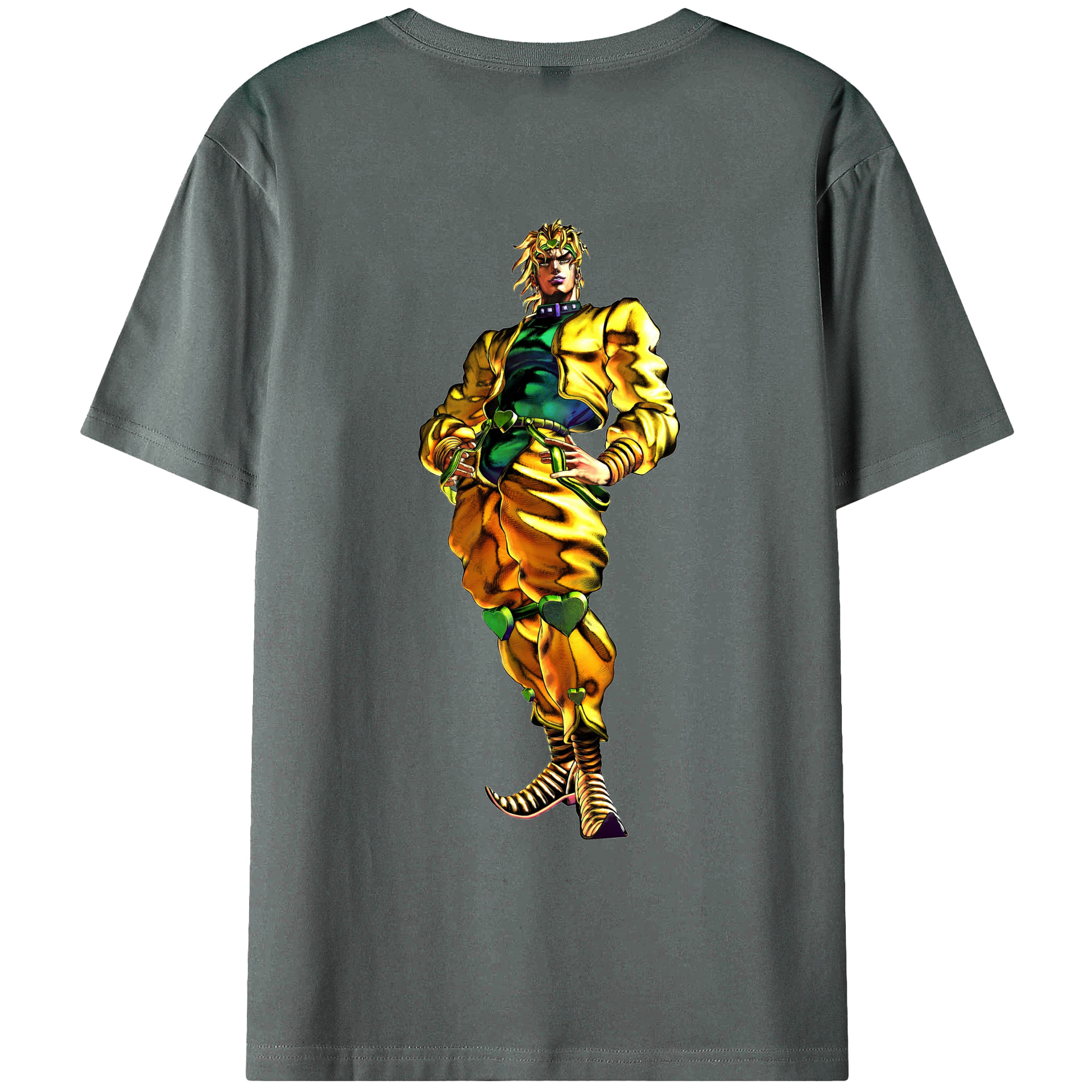 （画像用） ジョジョの奇妙な冒険 ディオ?ブランドー JoJo's Bizarre Adventure Dio Brando 綿100％ メンズ半袖Tシャツ（バックプリント） 通気性